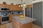 Custom cabinetry and stainless appliances